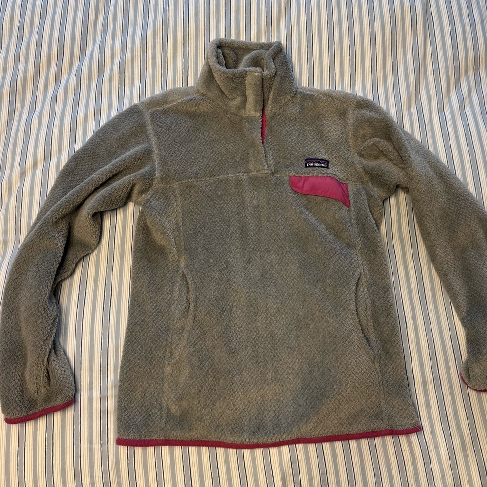 Patagonia Women's Synchilla Snap-T Fleece Pullover XS Grey Pink